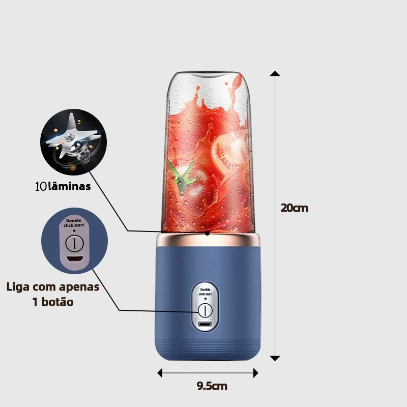 Detalhe das 6 lâminas de aço inoxidável