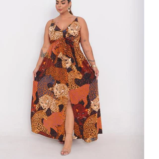 VESTIDO LONGO FWEMENINO ELEGANTE PLUS   G1 G1 EN TECIDO CREPE em Oferta na Shopee