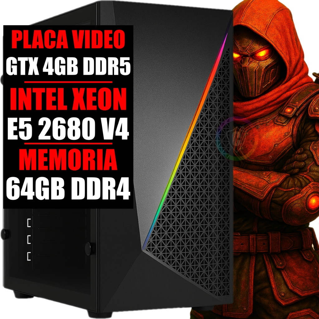 PC Gamer Intel Xeon E5 2680 V4 24 Núcleos / Placa Video GTX 4GB