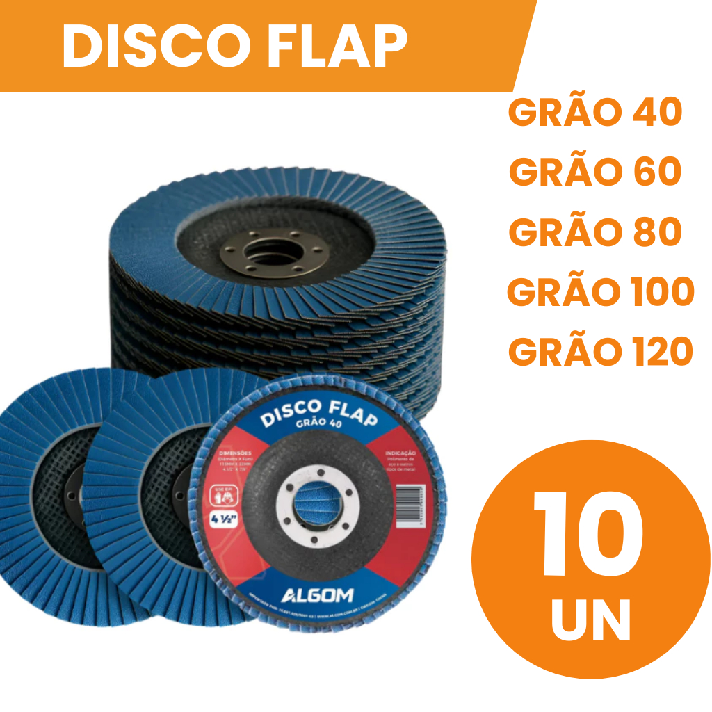 DISCO FLAP GRÃO 40 / 60 / 80 / 100 / 120 | Shopee Brasil