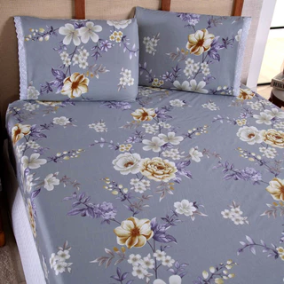 Jogo Lençol Cama Queen Elástico 03 peças 400 Fios Estampas Florais Geométricas em Oferta na Shopee