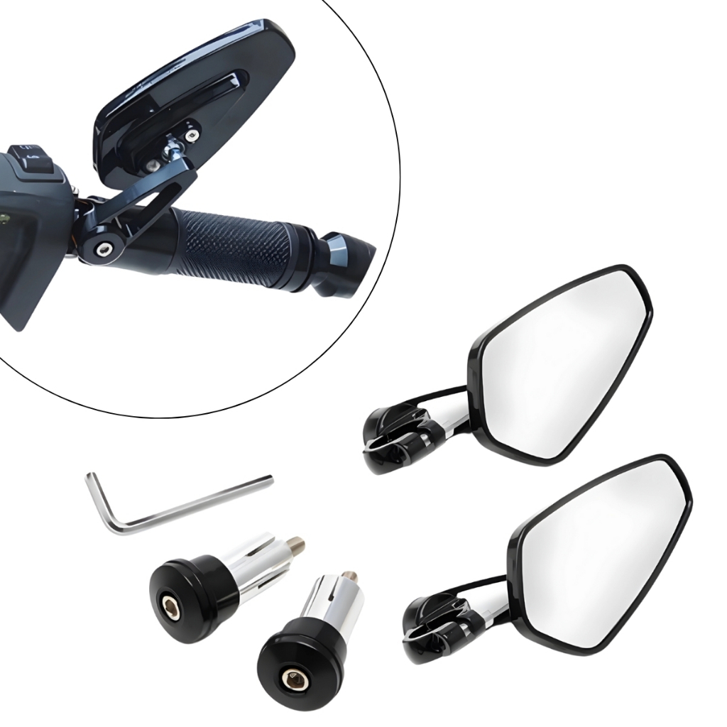 Retrovisor Moto Ponta De Guidão Lente Azul Antirreflexo Compatível 22mm ...