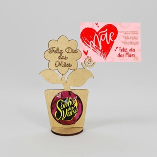 Kit  Lembrancinha Porta Bombom Foto Recado Feliz dia das mães Rosa em Oferta na Shopee