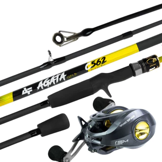 Kit Pesca Vara Agata 1,65m + Carretilha M21 Pro Perfil Baixo Pesca Esportiva Alta Performance em Oferta na Shopee