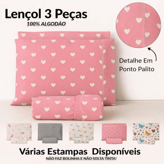 Jogo de Lençol 180 Fios Percal 100% Algodão com Acabamento Ponto Palito  Solteiro Casal Queen e King em Oferta na Shopee