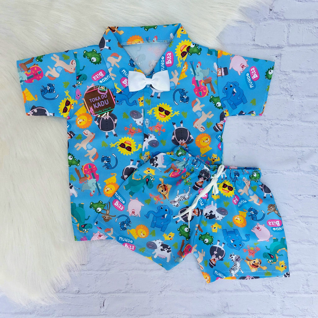 Roupa do Mundo Bita Fazendinha Menino COM GRAVATA Conjunto infantil ...
