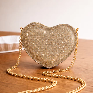 Bolsa Coração Mini Feminina | Ideal para Festas e Eventos em Oferta na Shopee