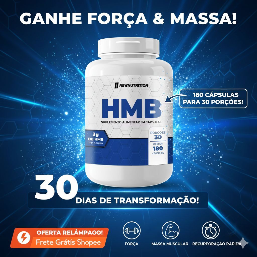 HMB 3g 180 Cápsulas De Alta Concentração Performance Força Treino