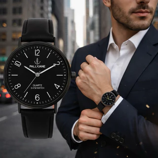 Relógio Masculino Elegante de Pulso Pulseira Em Couro Estilo Executivo Design Moderno E Atemporal