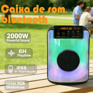 Caixa de Som Bluetooth Portátil Potente LED RGB TWS FM PMPO 2000W para Festa Viagem Praia em Oferta na Shopee