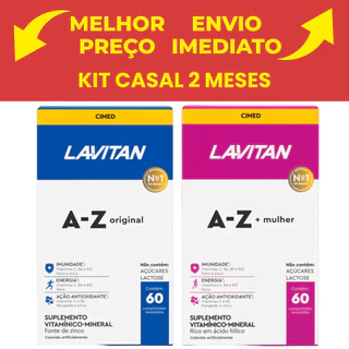 Kit 02 Lavitan 1 Az Mulher C/60 Comp + 1 Az Homem C/60 Comp Original Cimed