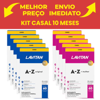 Kit C/10 Lavitan 5 Az Mulher 5 Az Homem Cimed Cada Caixa C/60 Comprimidos Total 600 Cpr (10 Lavitan) em Oferta na Shopee