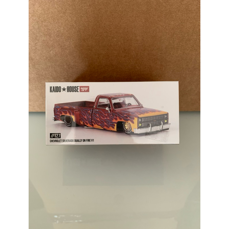 Mini GT Kaido House Chevrolet Silverado Dually On Fire V1