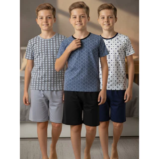 Pijama Infantil Masculino Manga Curta | Menino Juvenil | Verão em Oferta na Shopee