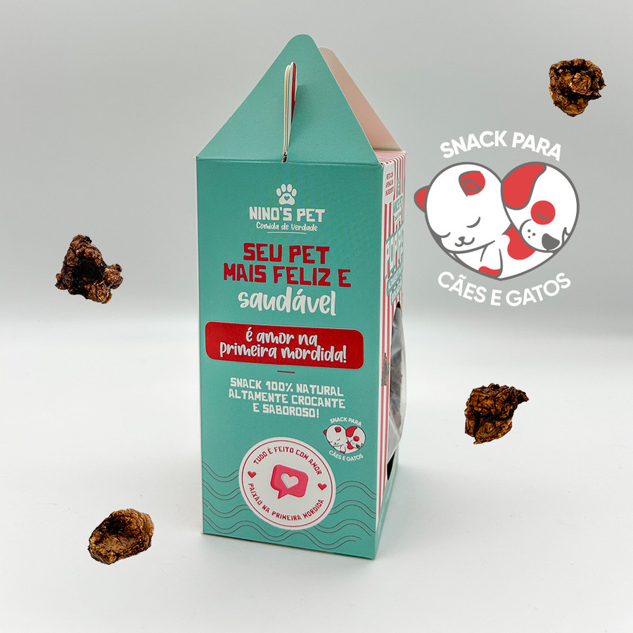 Pop Pet Petisco Natural para Cães e Gatos Pulmão Suíno Desidratado Snack Saudável Mastigável Ninos Pet 25g