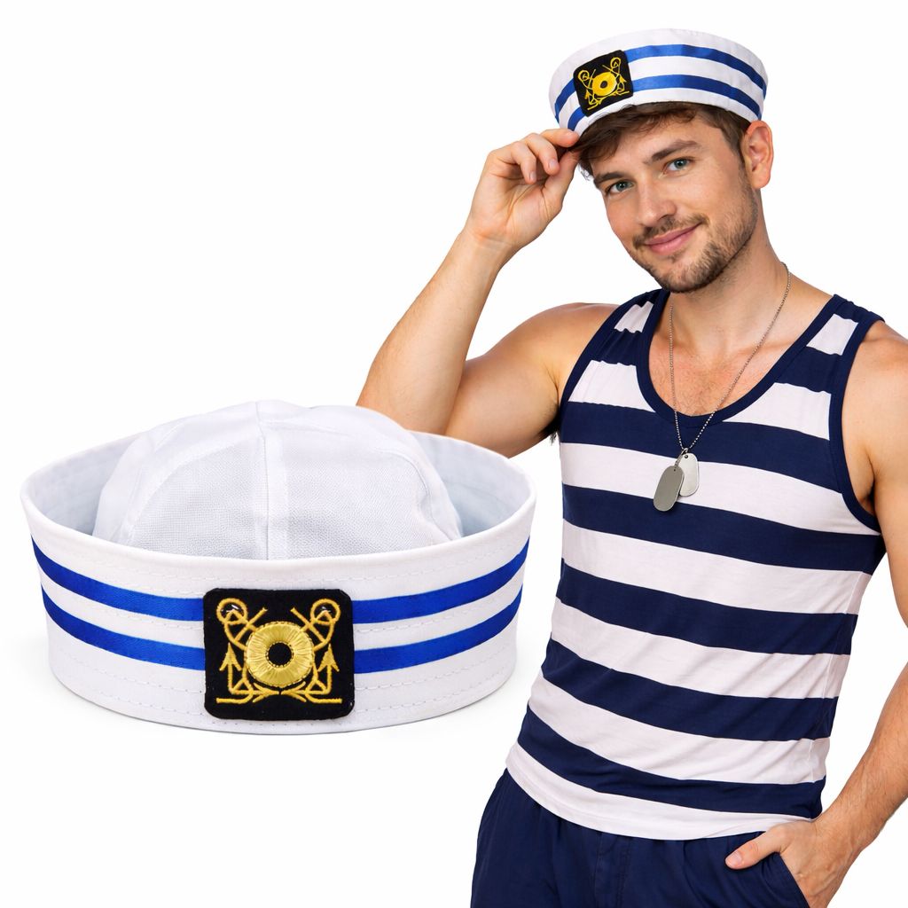 Chapeu Capitão de Marinheiro Chapéu 3d Bordado de Marinheiro Festa e Traje