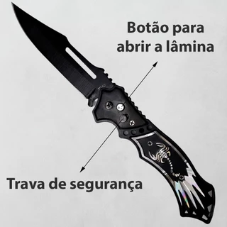 Canivete Dobrável Tático Pesca Camping 24cm Afiado com Clip de Cinto Portátil