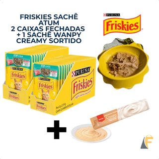 Kit 30 Friskies Gatos Ração Umida Sachê Sabor Atum + Sachê Wanpy Creamy Sabor Sortido em Oferta na Shopee
