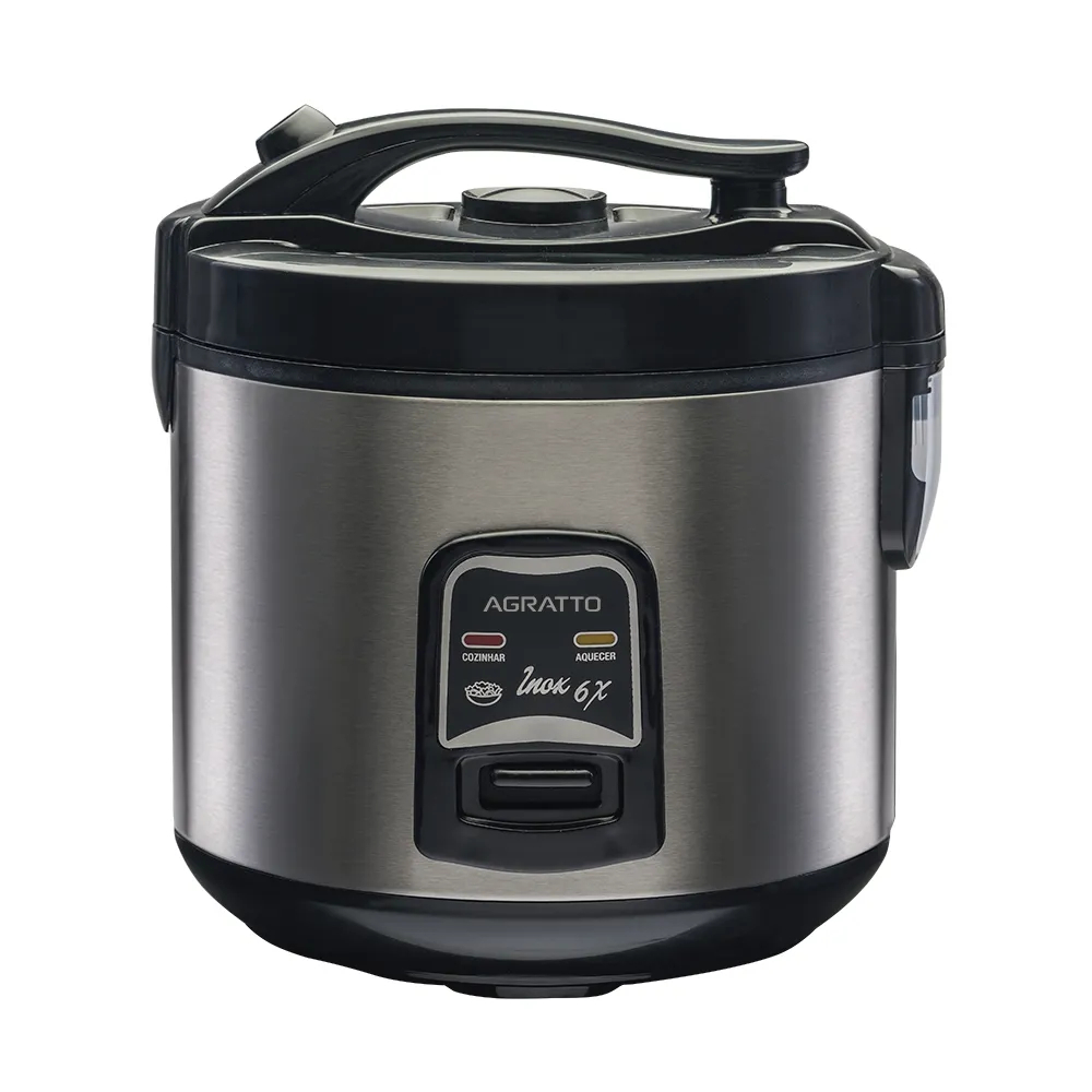 Panela Elétrica de Arroz Inox e Visor Com Vaporeira Agratto 6 Xícaras ...