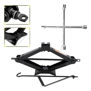 Macaco Mecânico Sanfona Universal 1,5T + Chave De Roda Em Aço Para Carros Passeio Automotivo Reforçado 1500 Kg em Oferta na Shopee