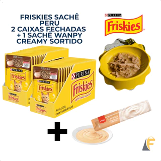 Kit 30 Ração Umida Friskies Sachê Peru ao Molho + Sachê Wanpy Creamy Sabor Sortido em Oferta na Shopee