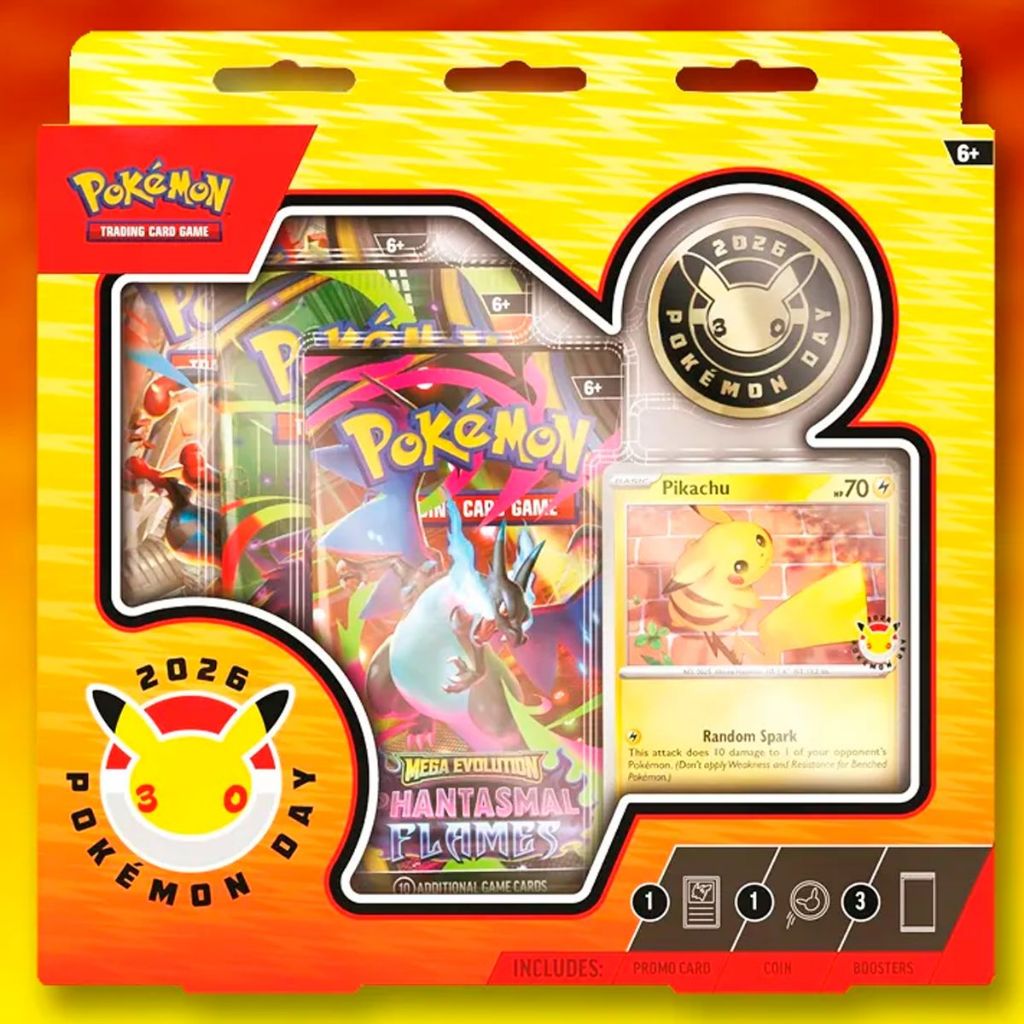 Pokemon Box Day 2026 Booster Cartas Moeda Pikachu Tcg Inglês
