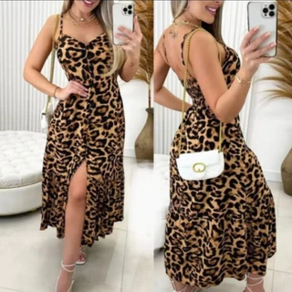 Vestido Midi longo Crepinho Com Bojo e Botoes na bolinha em Oferta na Shopee