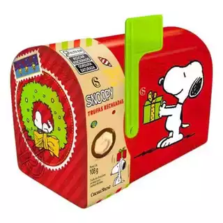 Lata Trufas Snoopy Natal Trufas Ao Leite 108g Cacau Show em Oferta na Shopee