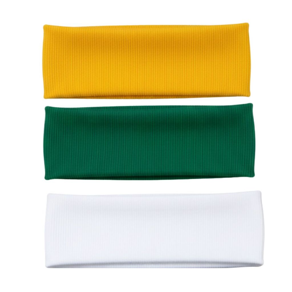 Kit 2 Faixa Cabelo Ribana Canelada Feminina Verde Amarelo Azul Branco Copa Brasil em Oferta na Shopee
