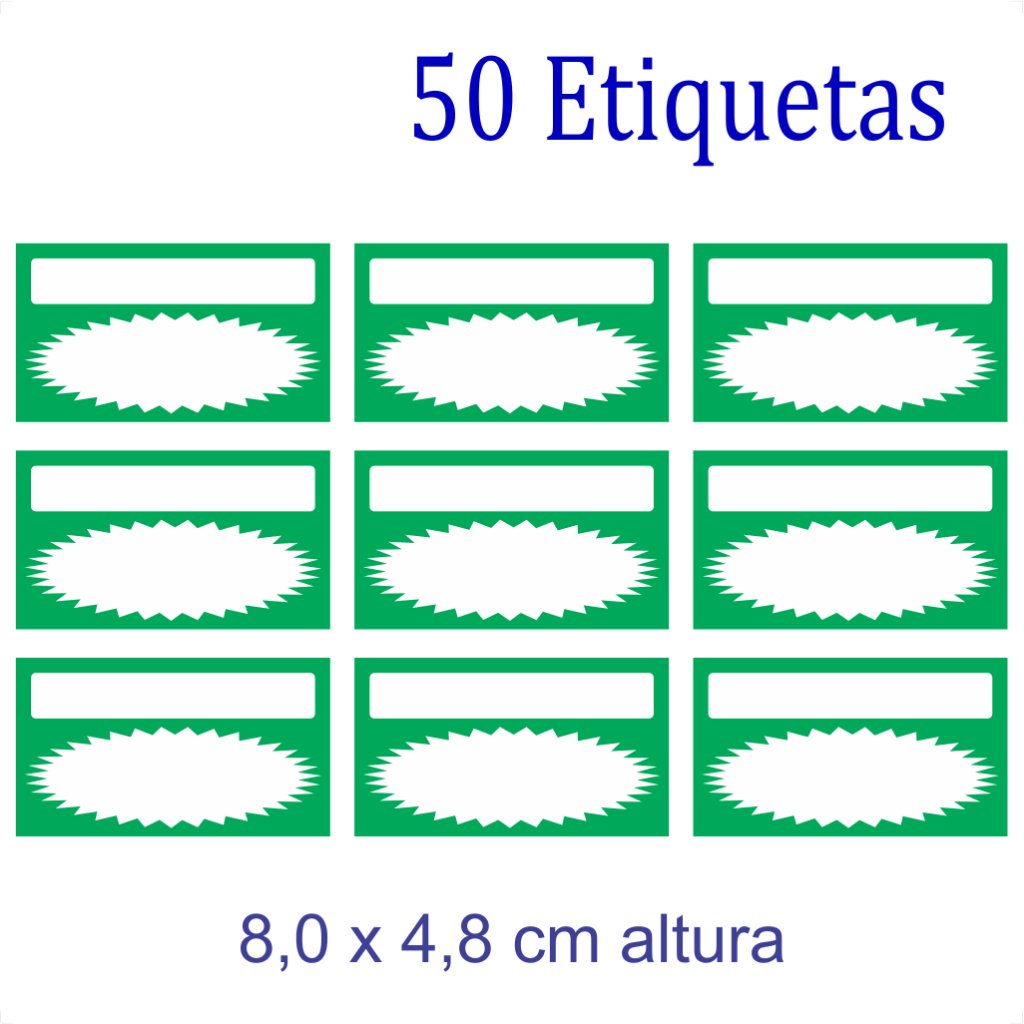 Kit 50 Etiqueta Splash Pvc Plaquinha Preço Vitrine Loja Ref.
