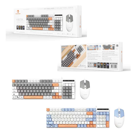 H'maston KB718 Kit Teclado e Mouse Para Jogos com fio 104 Teclas 2000DPI WINDOWS - Vista 2