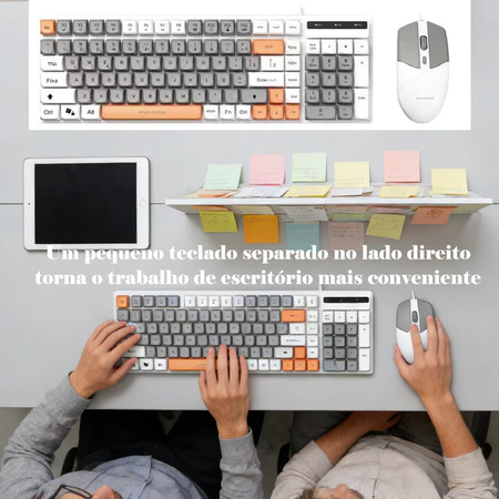H'maston KB718 Kit Teclado e Mouse Para Jogos com fio 104 Teclas 2000DPI WINDOWS - Vista 5