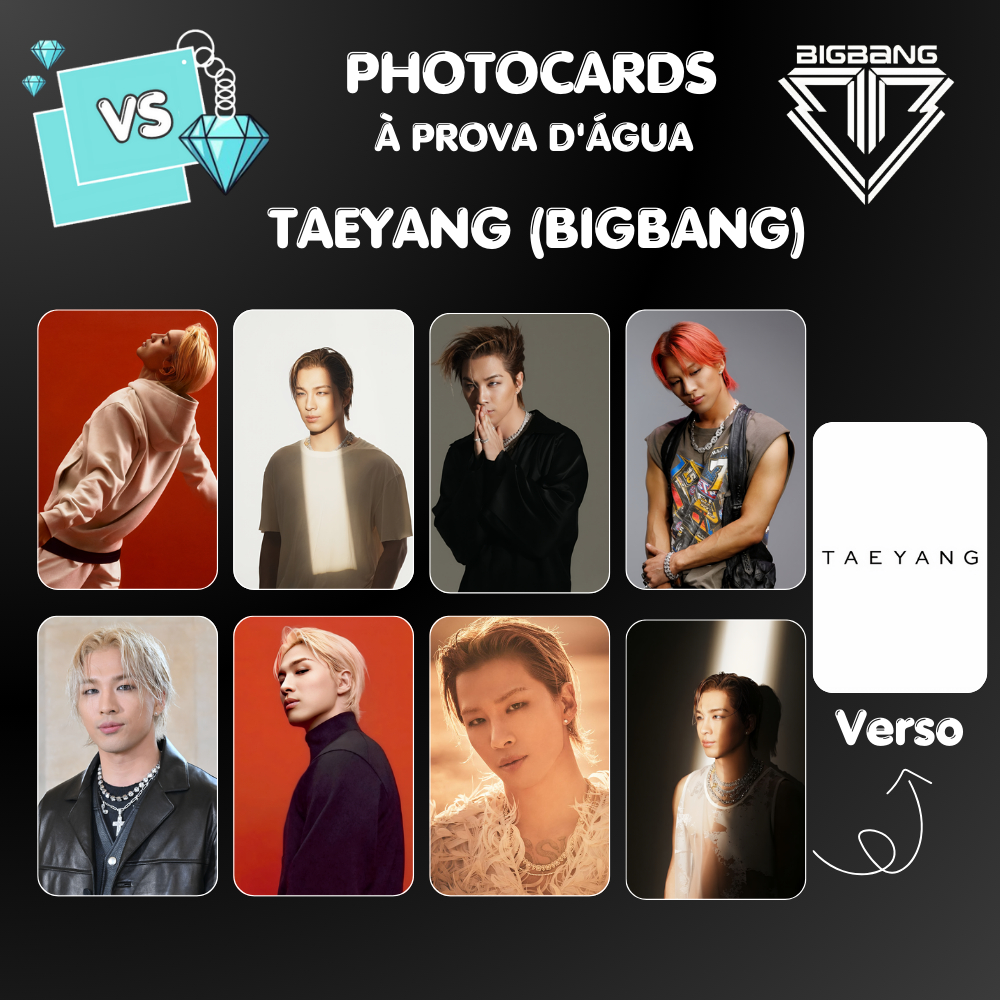 Photocards BIGBANG: TAEYANG à prova d'água Fan-made 5.5x8.5cm KPOP