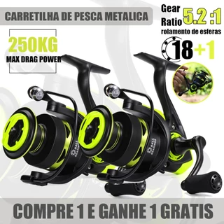 【COMPRE 1E GANHE 1】  Carretel de Pesca Profissional 18+1BB 5,2:1De Metal Para Mão Esquerda E Direita em Oferta na Shopee
