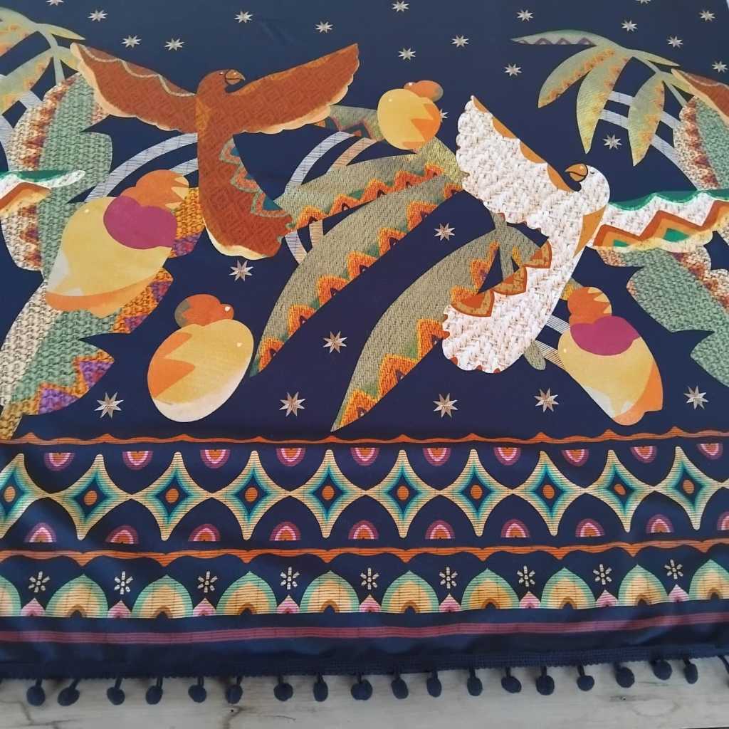 Canga de praia Saída Praia Piscina BARRADA FARM COM TUCANO POMPOM PRETO FERIAS RESORT VIAGEM | Shopee Brasil