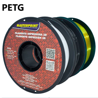 Filamento PETG 1kg 1,75mm MASTERPRINT para Impressora 3D – Alta Resistência, Brilho e Diversas Cores