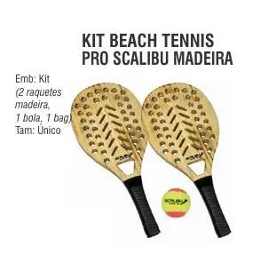 Kit Beach Tennis Completo – 2 Raquetes de Madeira + Bola + Bag em Oferta na Shopee
