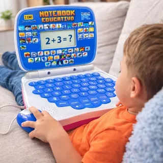 Notebook Educativo + Mouse Brinquedo Didático Infantil Interativo