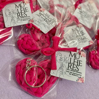 Chaveiros DIA DA MULHER Kit 20/30/40/50 + Tag + Saquinho Individual