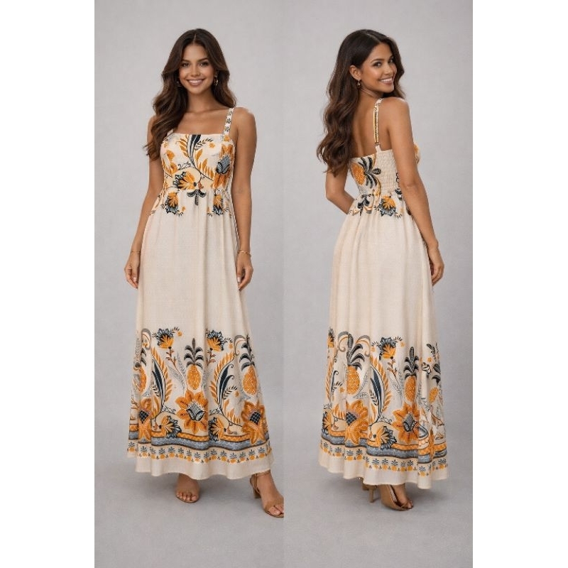 vestido longo inspiração Farm, conforto e beleza para todas ocasiões ...