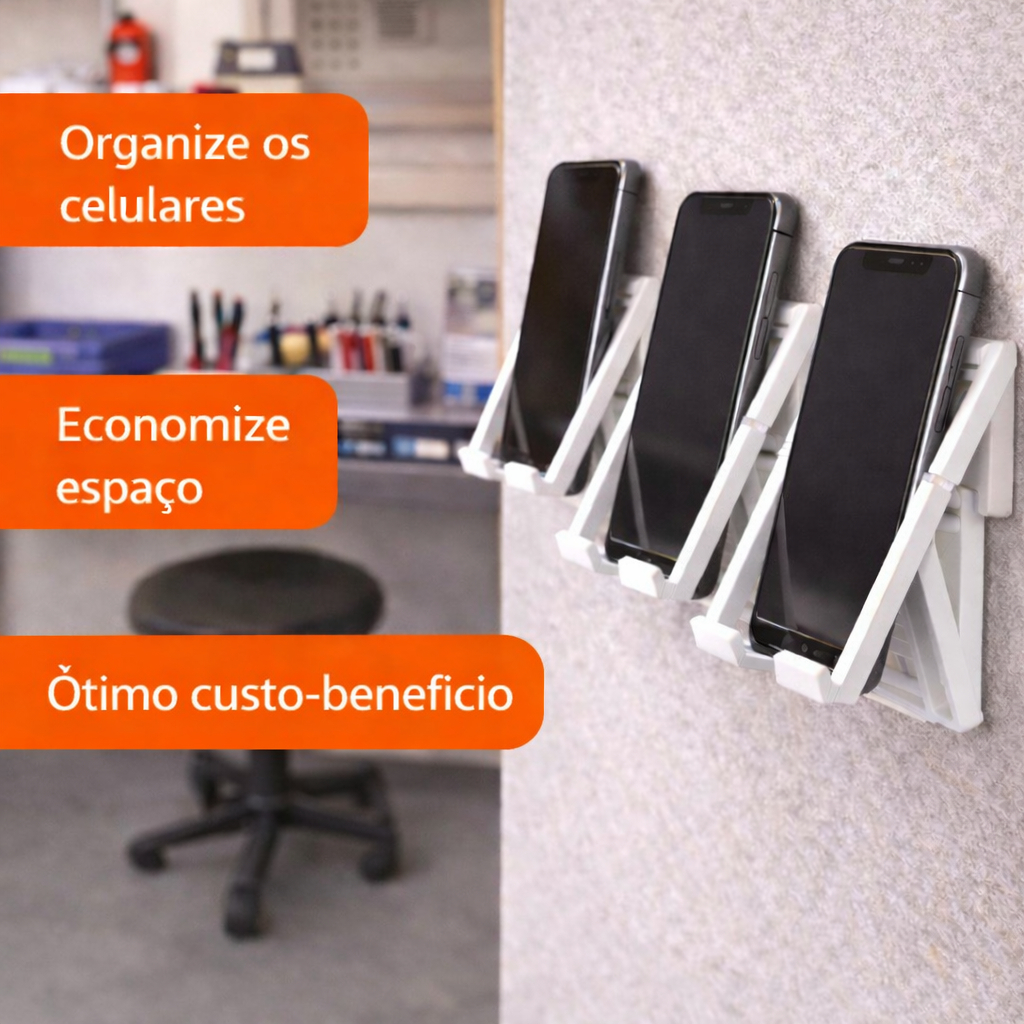 Suporte Celular Parede Autocolante Multiuso Organizador Carregamento Casa Banheiro Cozinha Moderno