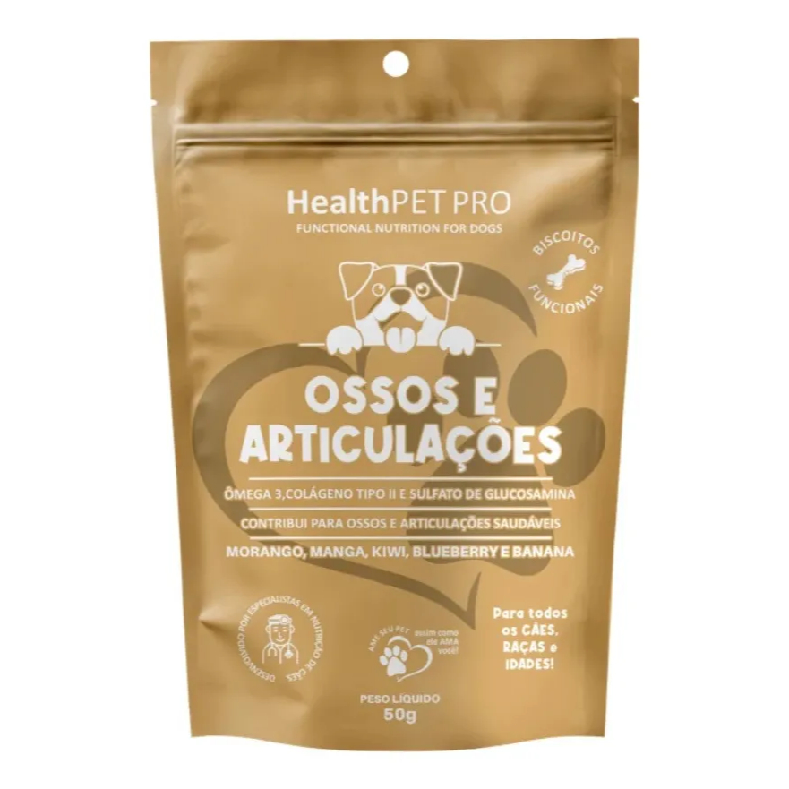 Biscoito Para Cães Health Pet Pro Ossos E Articulações 50g Indicado Para Cães em Oferta na Shopee
