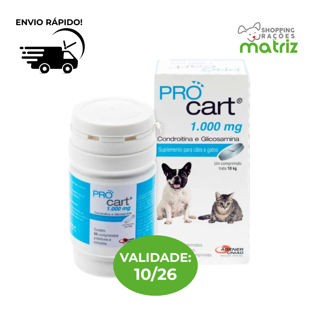Pro Cart 1000Mg c/ 60Comp - Condroitina e Glicosamina Regenerador ...