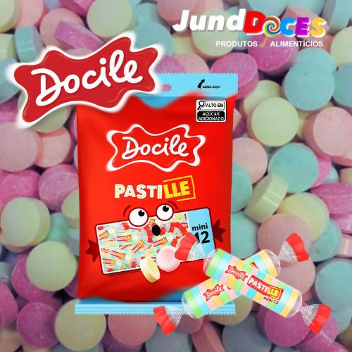 Bala Pastille Mini 240gr com 100Embalagens C/ 05 Unidades Docile ...