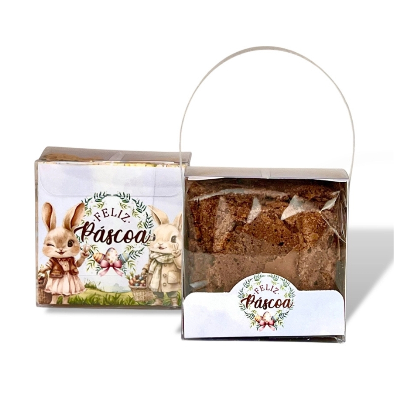 10 Caixas em PVC para 1 Brownie ou Pão de Mel - Coleção Pásc