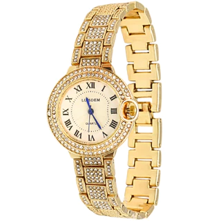 Relógio Nexus Jóia Acessório Elegante Blogueira Premium Exclusivo Cravejado Ouro Feminino 33mm em Oferta na Shopee