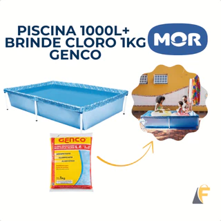 Piscina Mor 1000L Infantil Estrutura Alumínio + Brinde Cloro 1kg em Oferta na Shopee