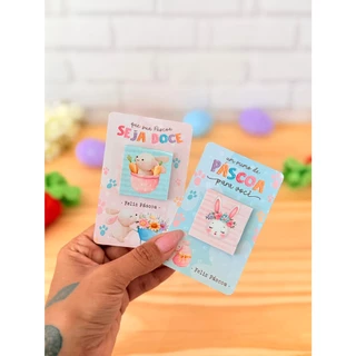 Kit 16 Cards Lembrancinha Coelhinho da Páscoa Encantada para Chocolate Cacau Presente Carinhoso em Oferta na Shopee