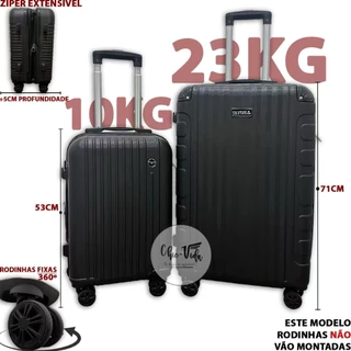 Mala de viagem 23kg com frasqueira kit 2 ou 3 com rodinha 360° Mala 23kilos promoção Roda Dupla em Oferta na Shopee