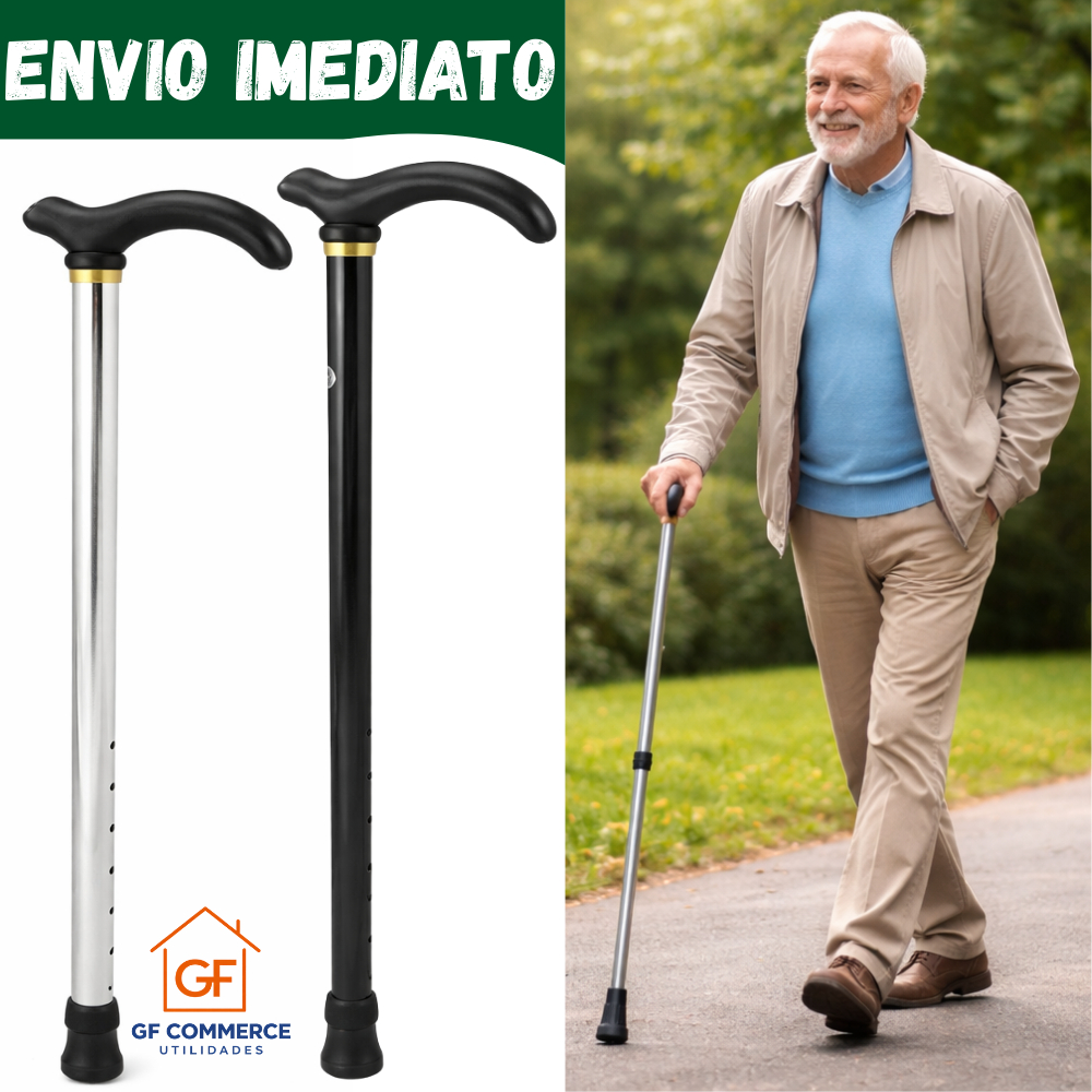 Bengala de Alumínio PREMIUM Para Idoso Ortopédica Reforçada Com 6 ...